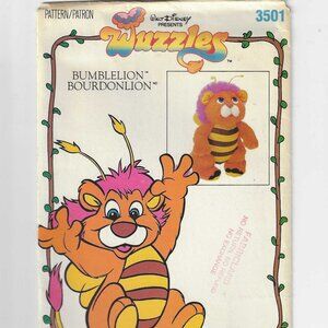 Butterick Pattern 3501: Wuzzles Bumblelion from Walt Disney - 1985 Hasbro